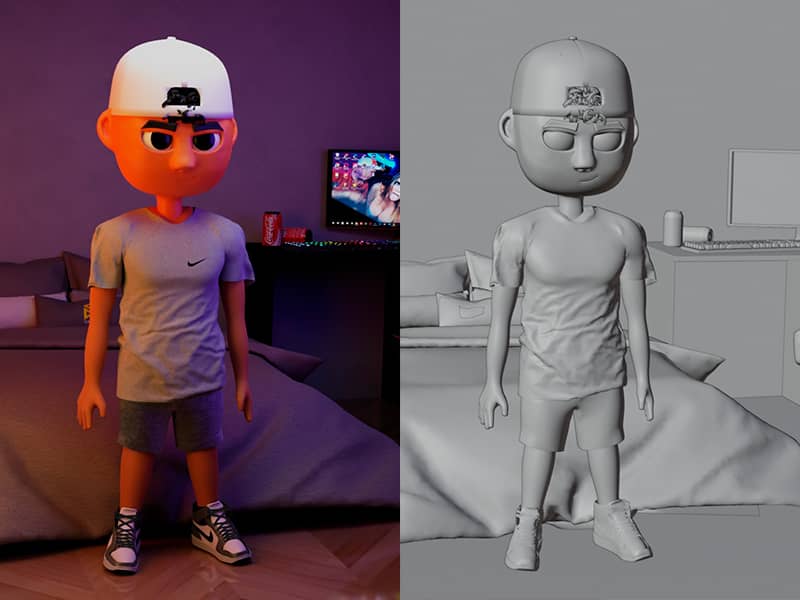 Modelo 3D realizado en Blender