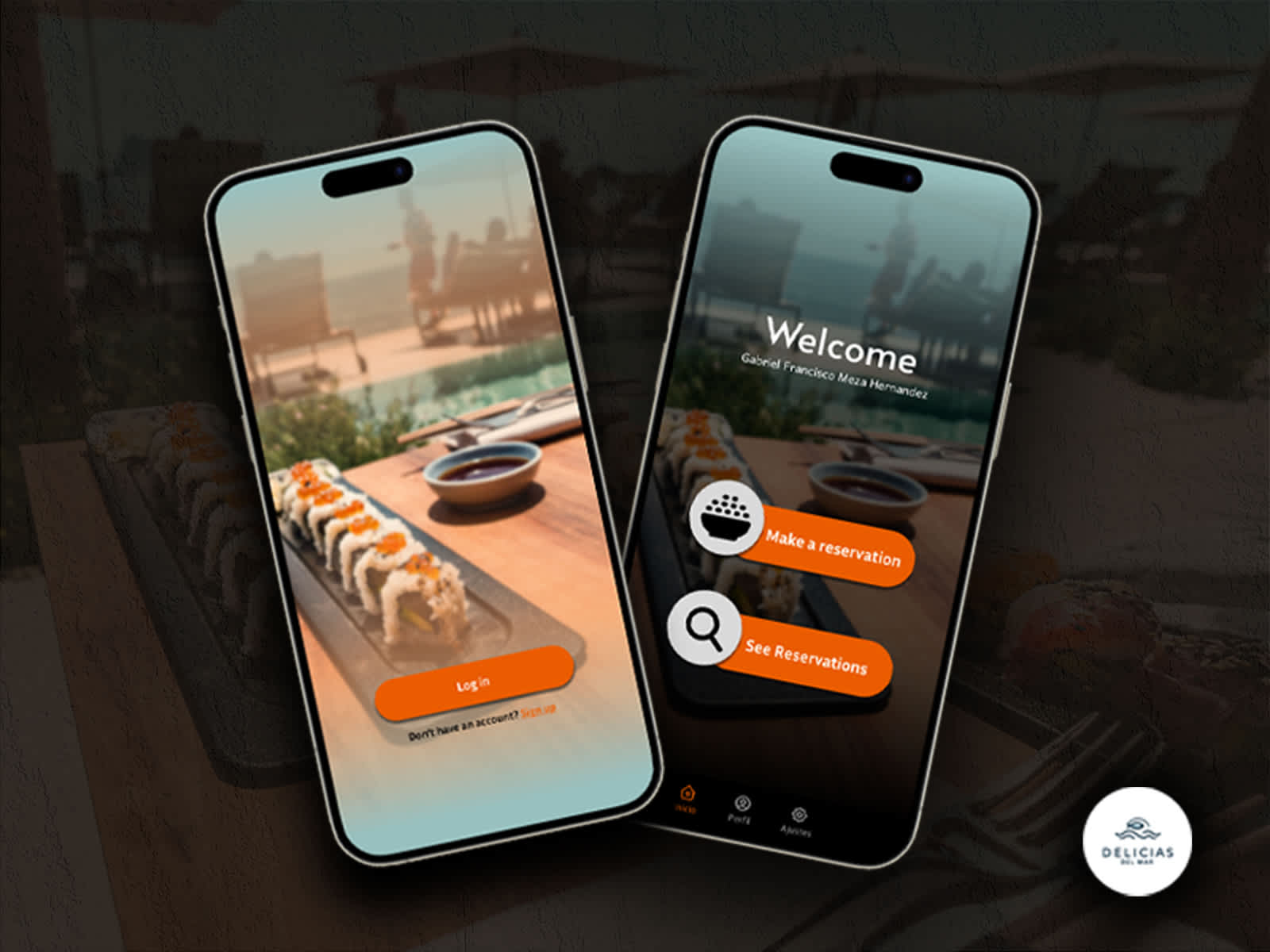 Interfaz del proyecto Delicias del Mar